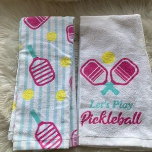 Hobby Lobby Pickleball Towel Set - Pink, Teal & Yellow